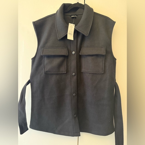 NWT Gina Tricot Vanja Black Belted cozy vest small - Picture 7 of 13